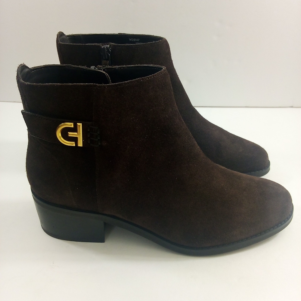Cole Haan Holis Women 7.5 Suede Brown Booties W29147